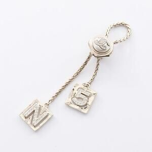 CHANEL White Pearl Logo Brooch